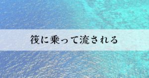 Read more about the article 筏に乗って流される