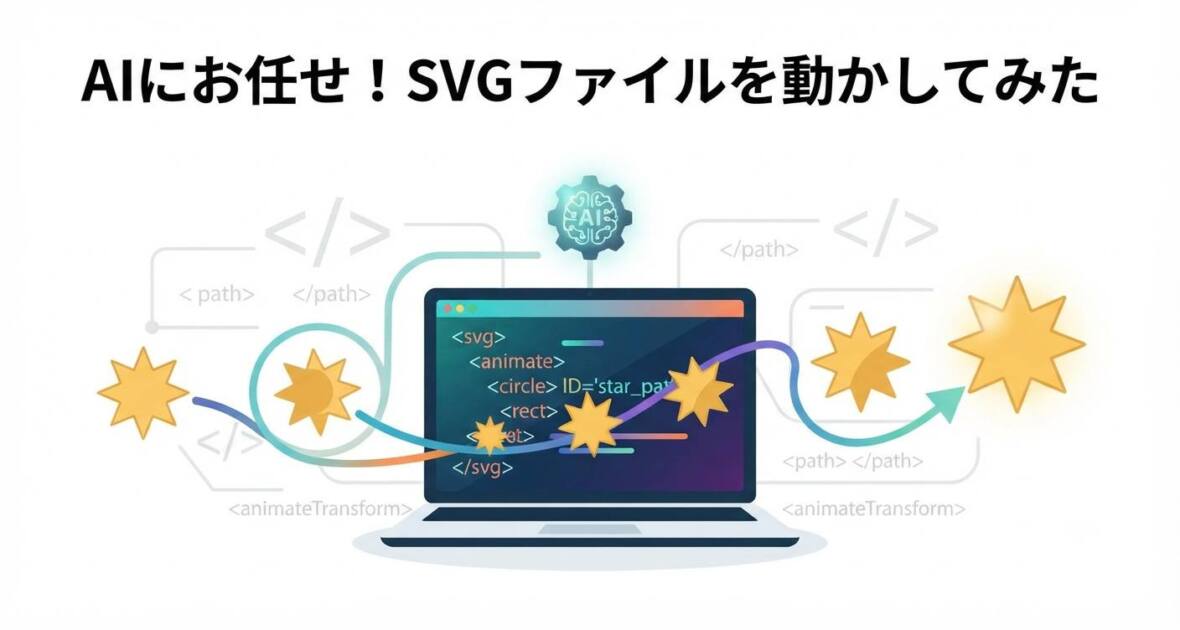 あなたが現在見ているのは AIにお任せ！SVGファイルを動かしてみた